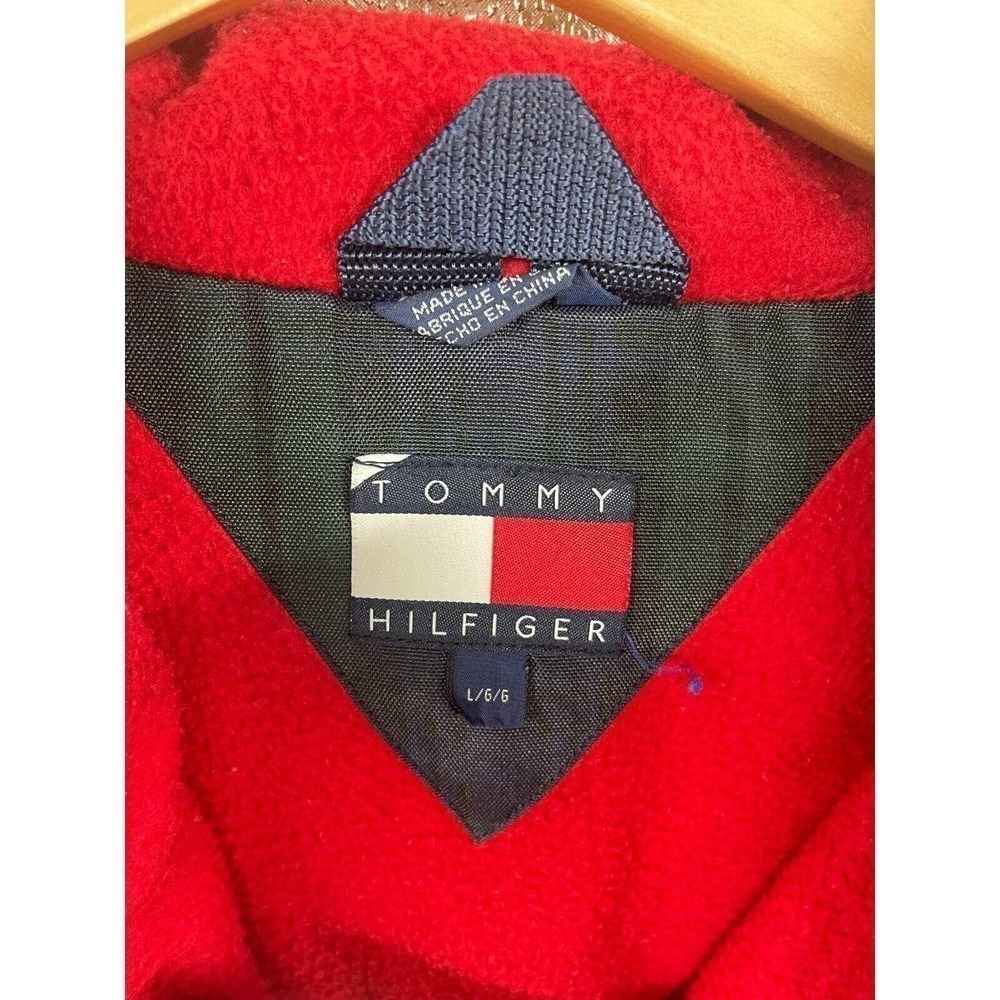 Tommy Hilfiger Jacket Men Large Plaid Fleece Lined Winter Coat Heavy Vintage 90s - Picture 8 of 10
